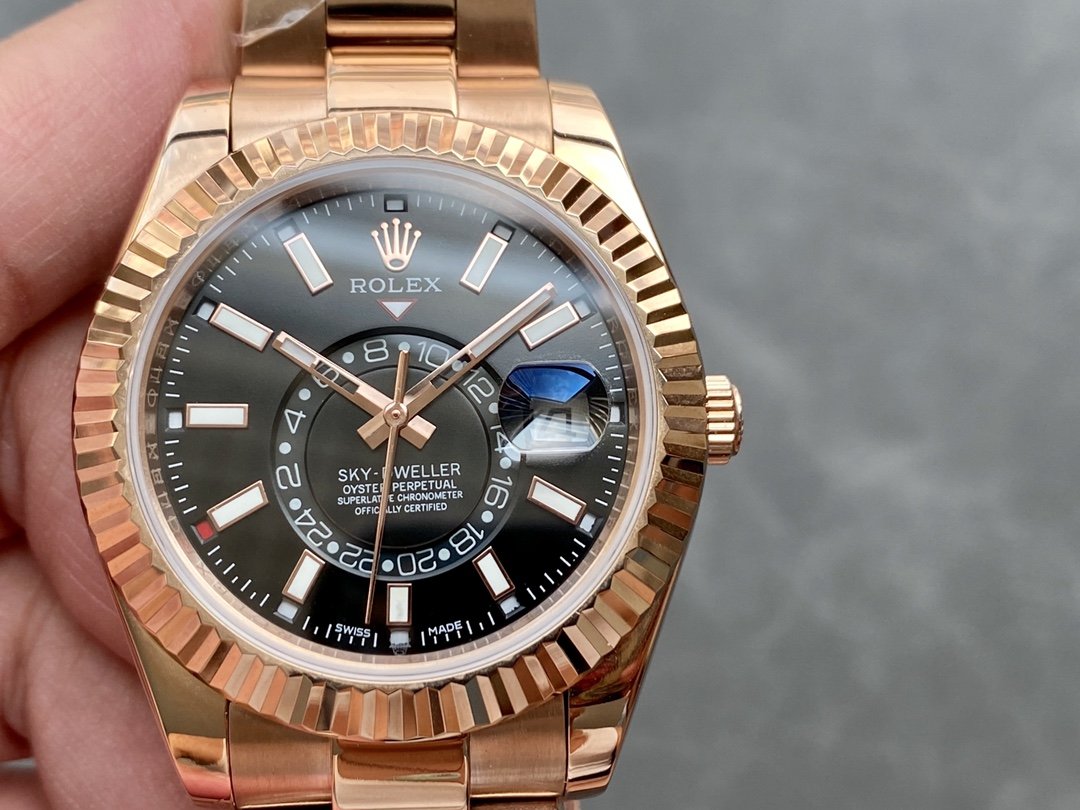 SKY-DWELLER 42 ROSE GOLD BLACK DIAL
