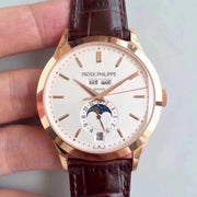 PATEK CALATRA MOONPHSE ANNUAL CALENDAR ROSE GOLD WHITE DIAL