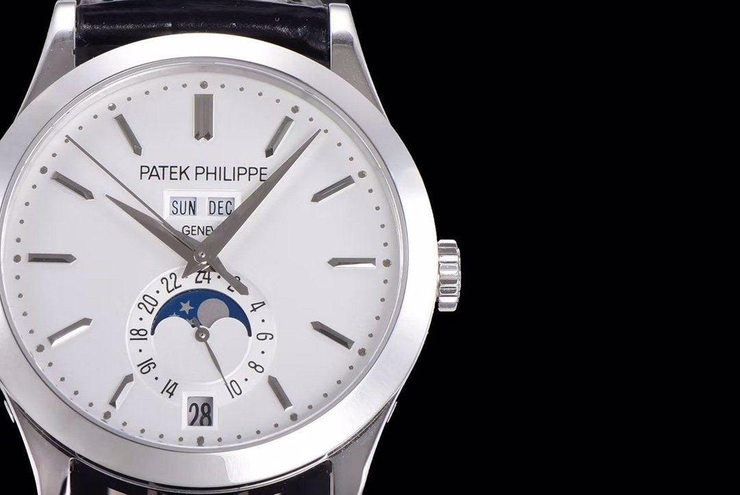 PATEK CALATRAVA MOONPHASE ANNUAL CALENDAR STEEL WHITE DIAL