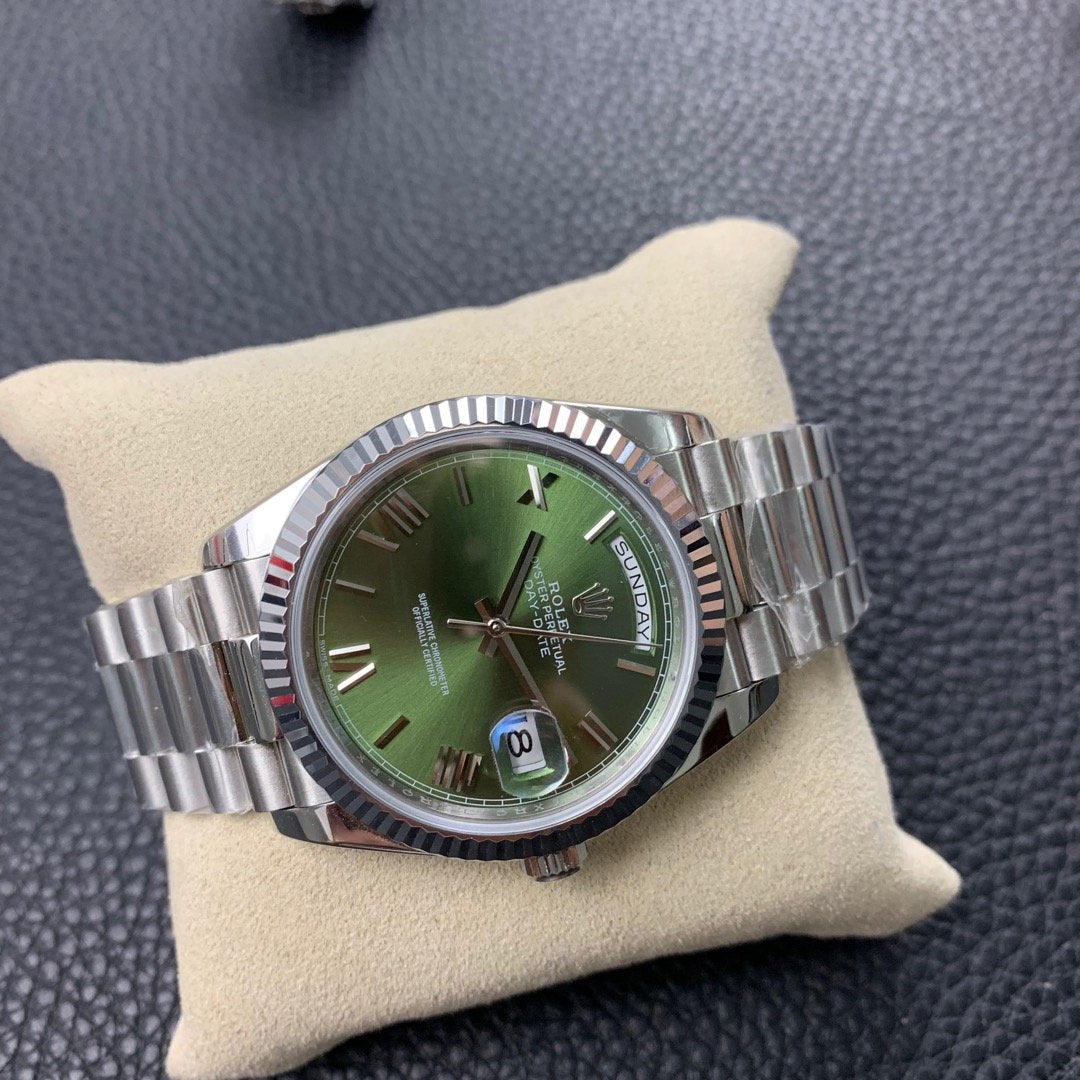 DAY-DATE 41MM STAINLESS STEEL CASE GREEN DIAL