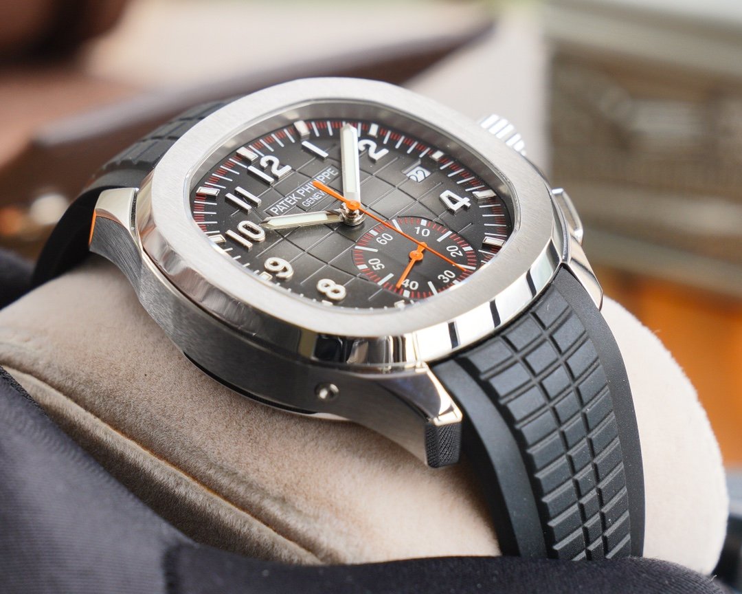 PATEK AQUANAUT CHRONOGRAPH STAINLESS STEEL BLACK STRAP