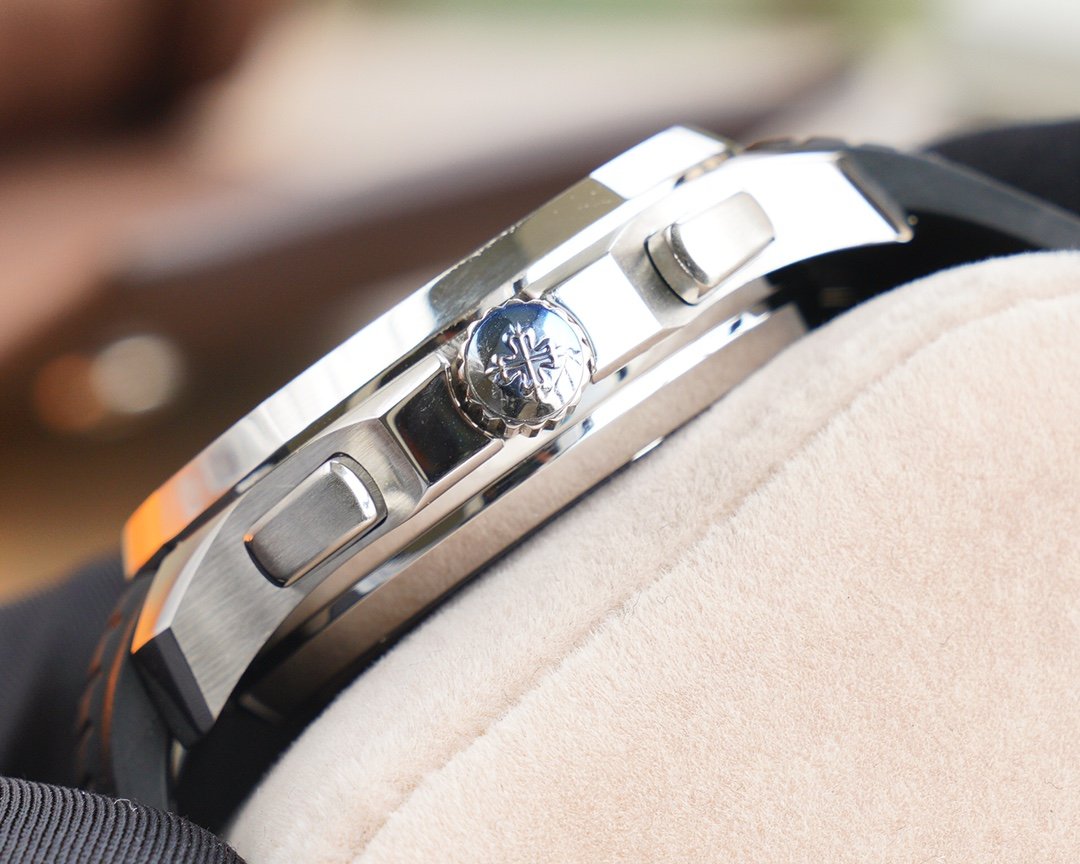 PATEK AQUANAUT CHRONOGRAPH STAINLESS STEEL BLACK STRAP