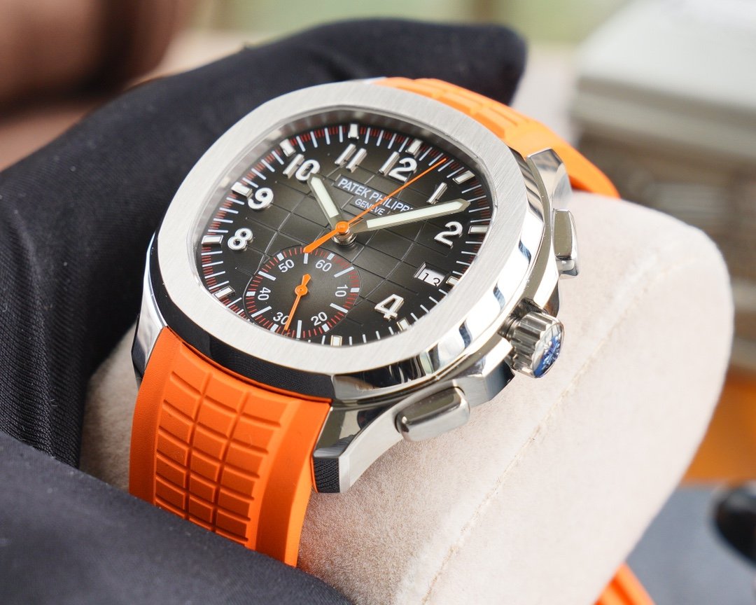 PATEK AQUANAUT CHRONOGRAPH STAINLESS STEEL ORANGE STRAP