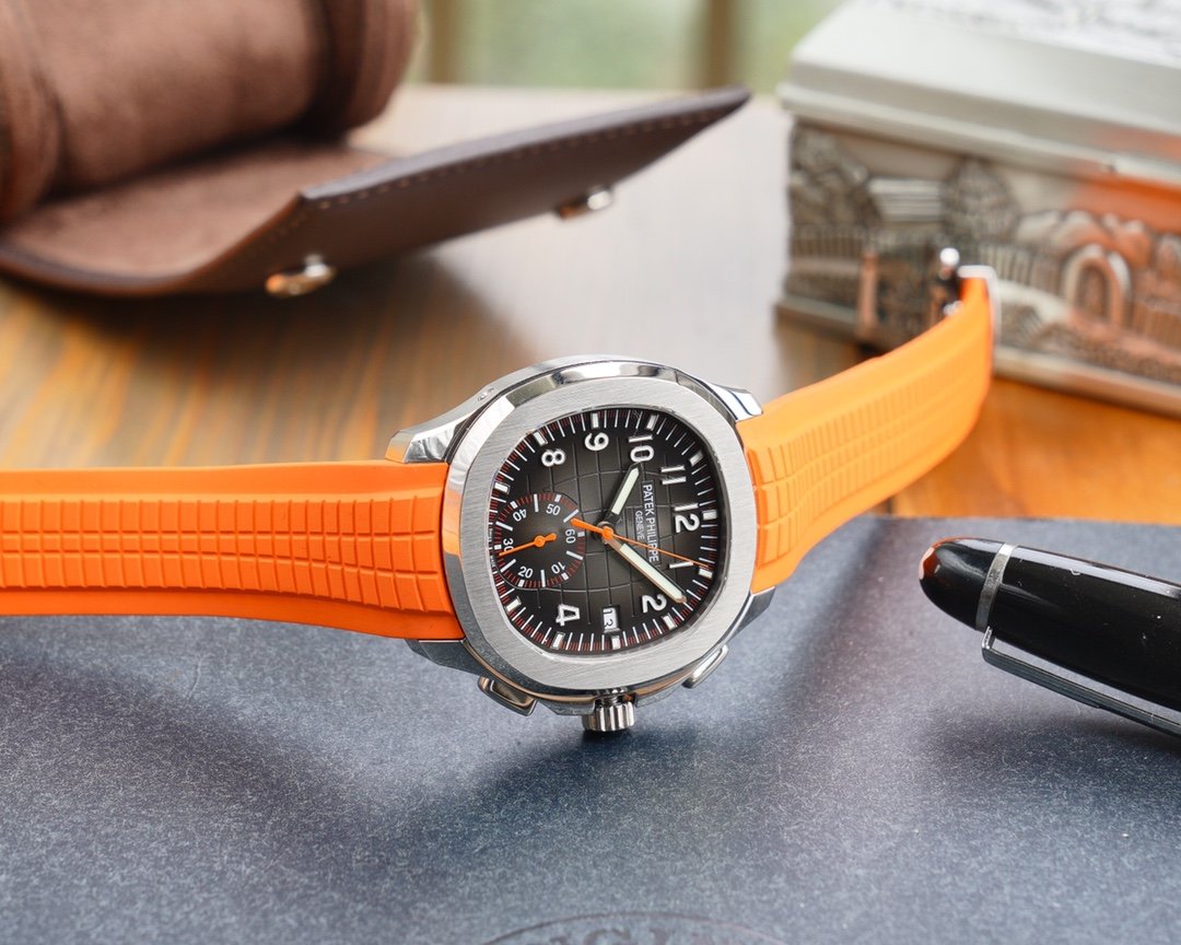 PATEK AQUANAUT CHRONOGRAPH STAINLESS STEEL ORANGE STRAP