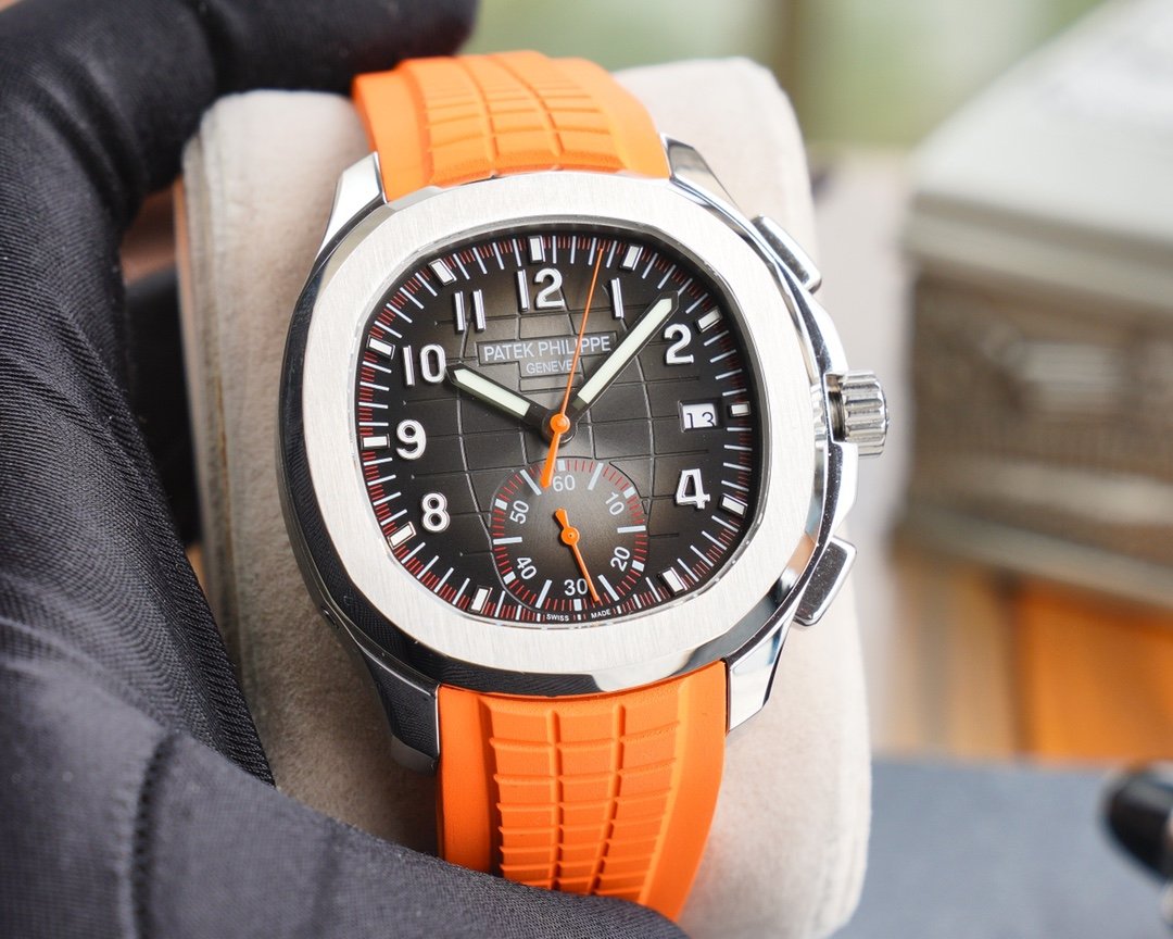 PATEK AQUANAUT CHRONOGRAPH STAINLESS STEEL ORANGE STRAP