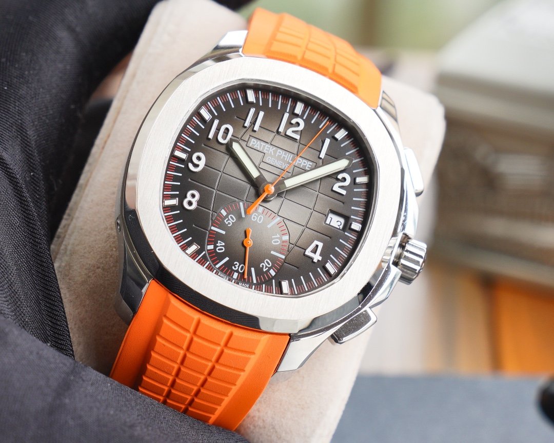 PATEK AQUANAUT CHRONOGRAPH STAINLESS STEEL ORANGE STRAP