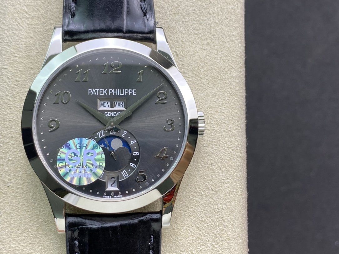 PATEK CALATRAVA MOONPHASE ANNUAL CALENDAR STEEL CASE GREY DIAL