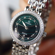 DEVILLE LADYMATIC 29MM STEEL BLUE DIAL DIAMOND BEZEL