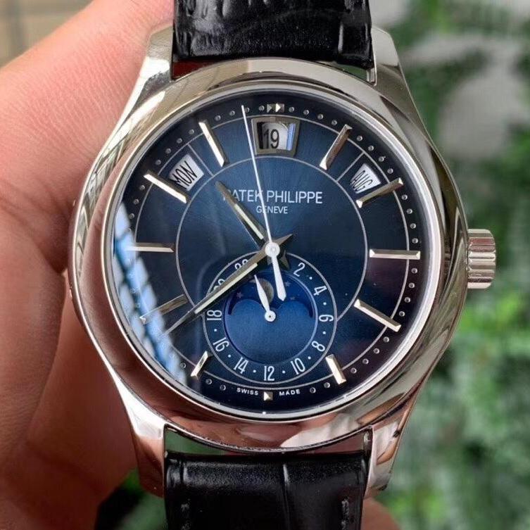 PATEK ANNUAL CALENDAR WHITE GOLD BLUE DIAL