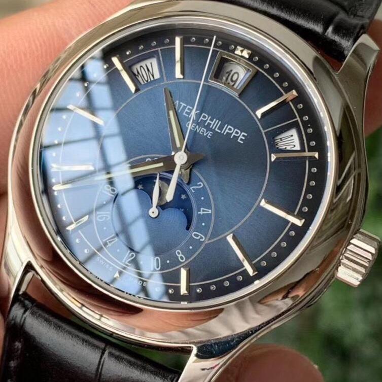 PATEK ANNUAL CALENDAR WHITE GOLD BLUE DIAL
