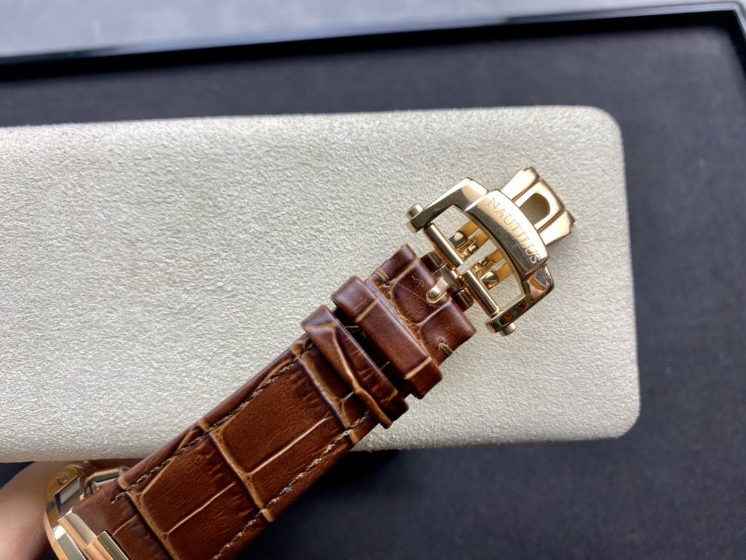 PATEK NAUTILUS 5980R-001 ROSE GOLD CHRONOGRAPH LEATHER