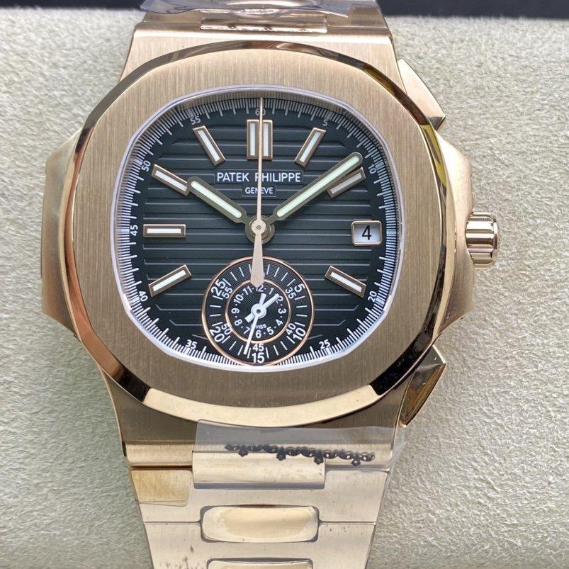 PATEK NAUTILUS 5980/1AR-001 CHRONOGRAPH BLUE DIAL