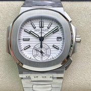 PATEK NAUTILUS 5980/1A-019 CHRONOGRAPH WHITE DIAL