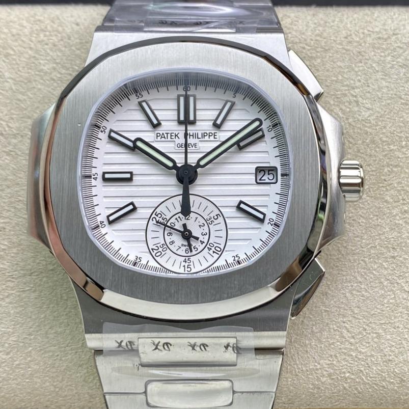 PATEK NAUTILUS 5980/1A-019 CHRONOGRAPH WHITE DIAL