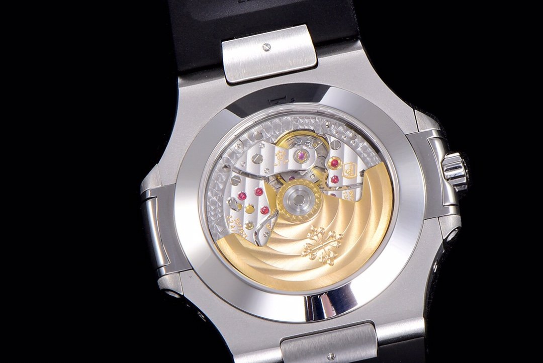 PATEK NAUTILUS MOONPHASE ANNUAL CALENDAR BLACK DIAL RUBBER