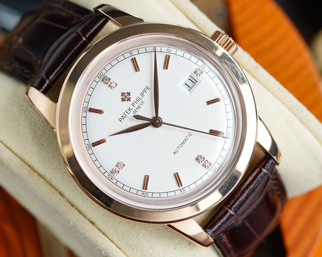 PATEK CALATRAVA 40MM WHITE DIAL DIAMOND NUMERALS