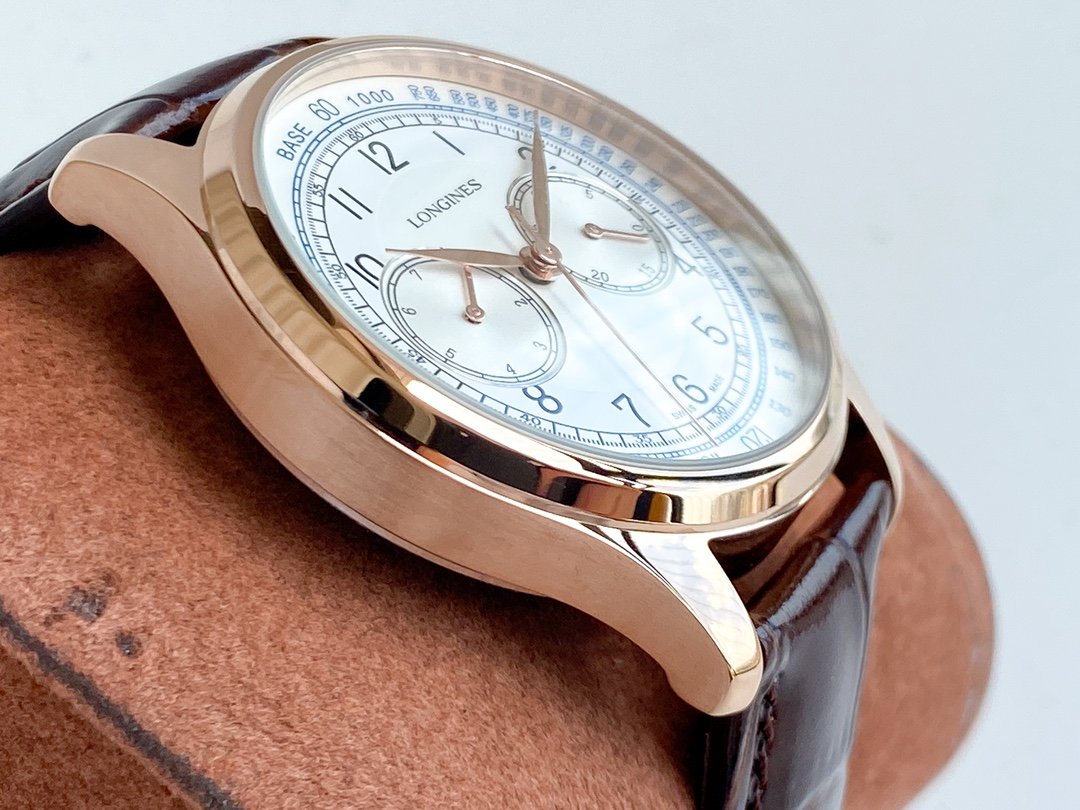 LONGINES 40MM ROSE GOLD DAY-DATE LEATHER