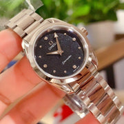 AQUA TERRA 28MM QUARTZ STEEL BLACK DIAL