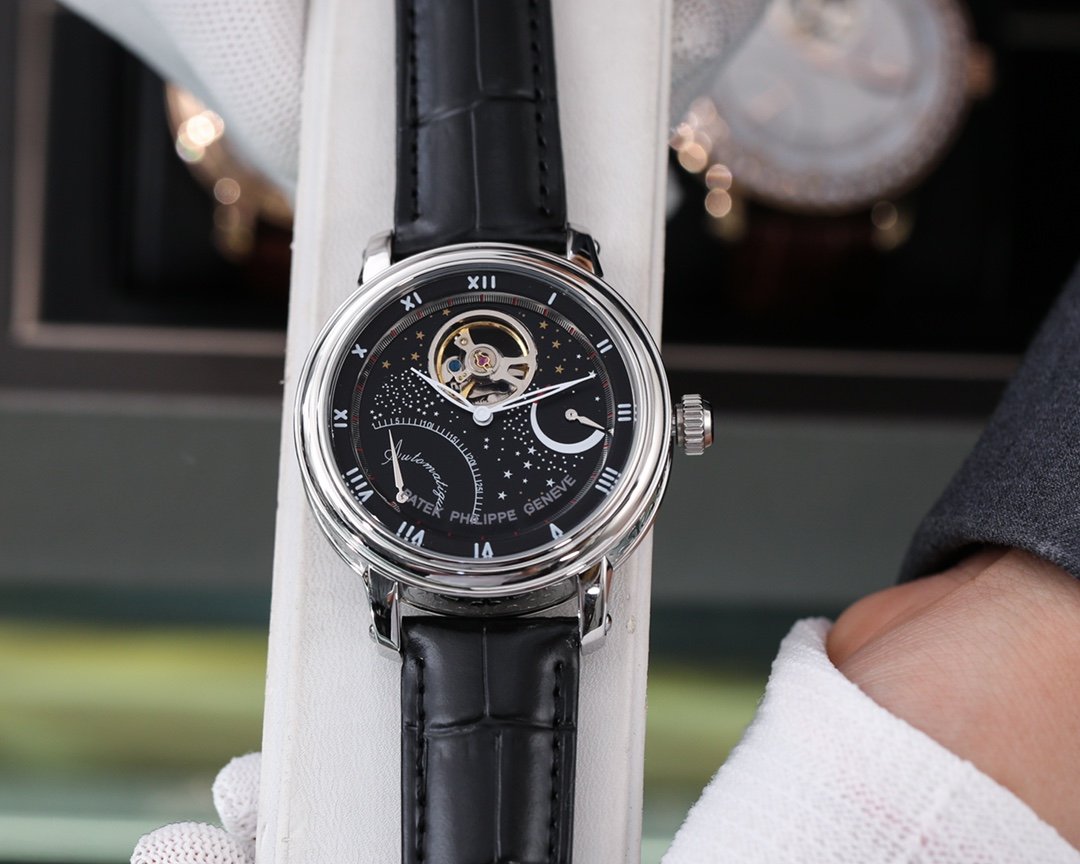 PATEK COMPLICATIONS 42MM TOURBILLON LEATHER STRAP