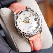 DE VILLE LADYMATIC 31MM MOP DIAL PINK LEATHER