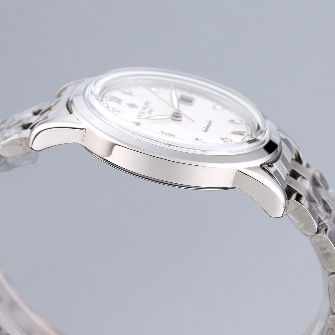 PATEK CALATRAVA 40MM WHITE DIAL DIAMOND BEZEL
