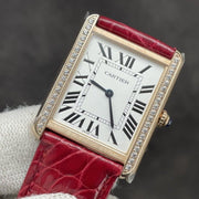 TANK LOUIS DE CARTIER QUARTZ GOLD CASE DIAMOND BEZEL