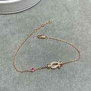 FORCE 10 DIAMOND CHAIN LINK PINK GOLD BRACELET