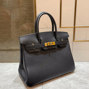 HM BIRKIN 25CM BLACK SWIFT LEATHER GOLD HARDWARE