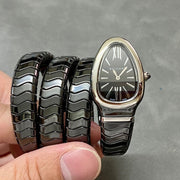 SERPENTI SPIGA BLACK CERAMIC SILVER