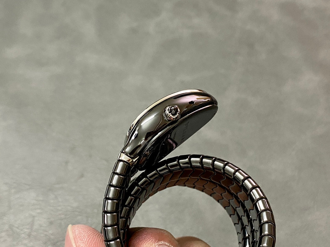 SERPENTI SPIGA BLACK CERAMIC SILVER