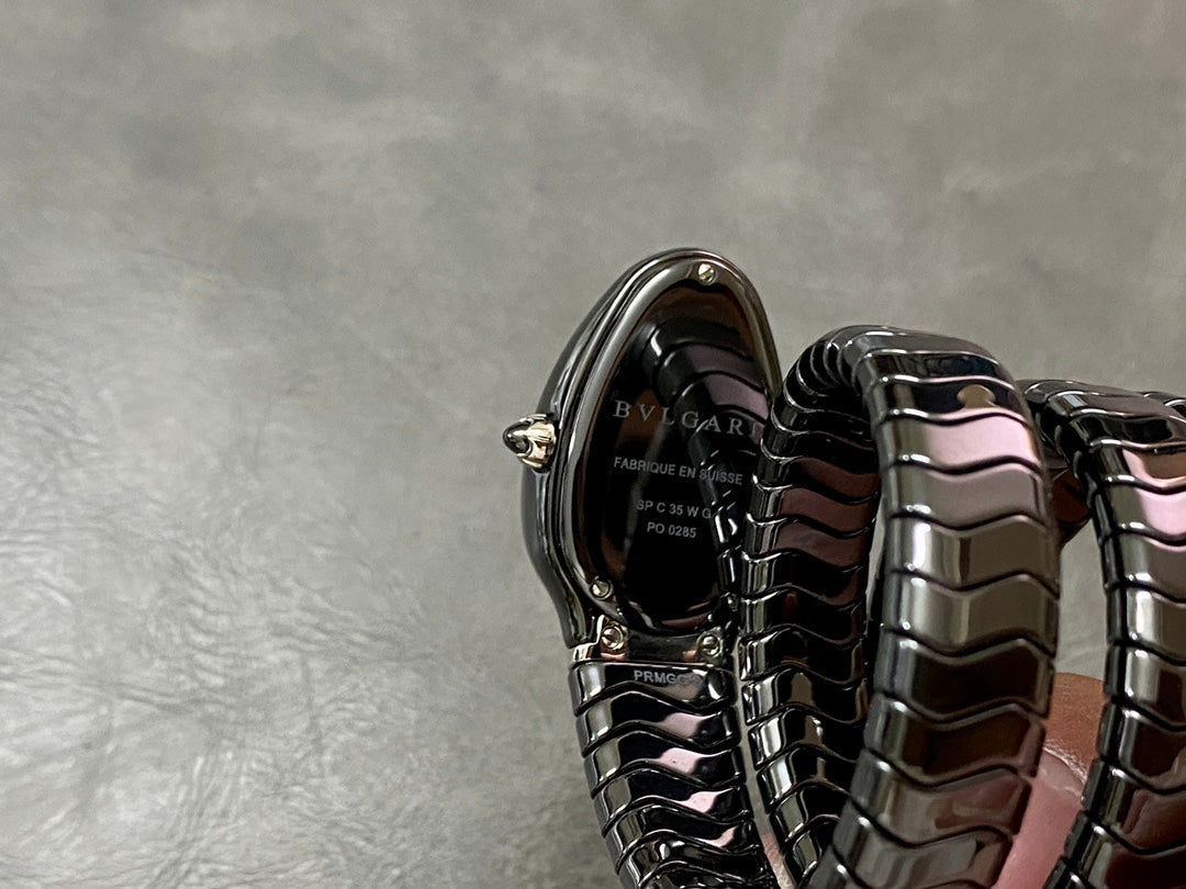 SERPENTI SPIGA BLACK CERAMIC SILVER