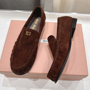 Miumiu 25 Loafer Brown Black Cowhide Suede 175774