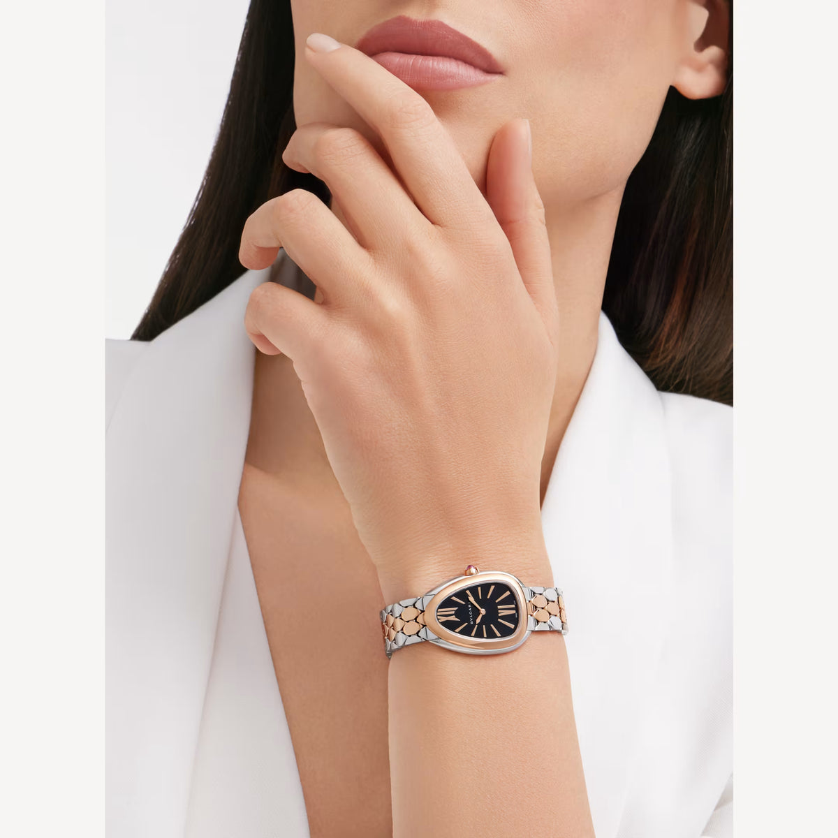 Bvlgari Serpenti Seduttori Rose Gold And Steel Watch