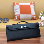 HM Kelly Cut 31cm Black Swift Leather Shw