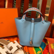 HM PICOTIN LOCK 18 SKY EPSOM WITH BRAID STRAP