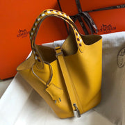 HM PICOTIN LOCK 22 YELLOW EPSOM WITH BRAID STRAP