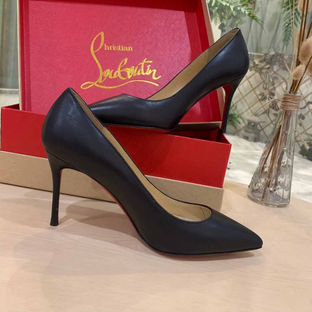 cl kate 100mm pumps black red calfskin