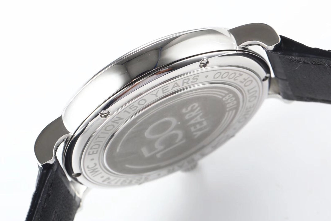 IWC Portofino 40mm White Dial Blue Numerals Black Leather