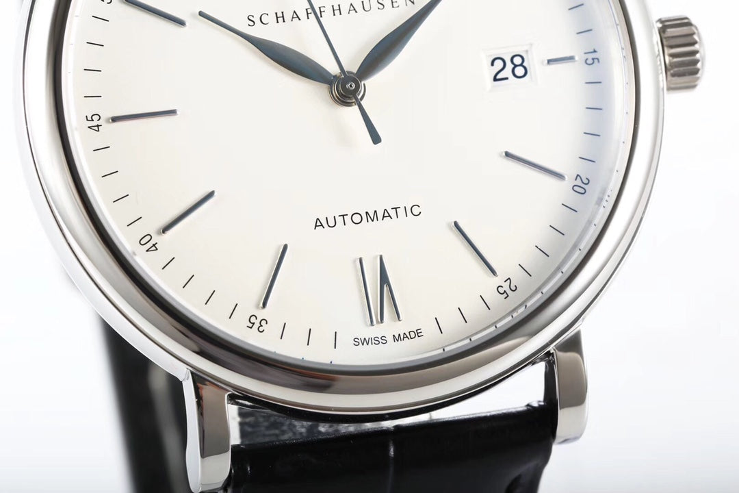 IWC Portofino 40mm Cream Dial Steel Case Black Crocodile Leather Strap