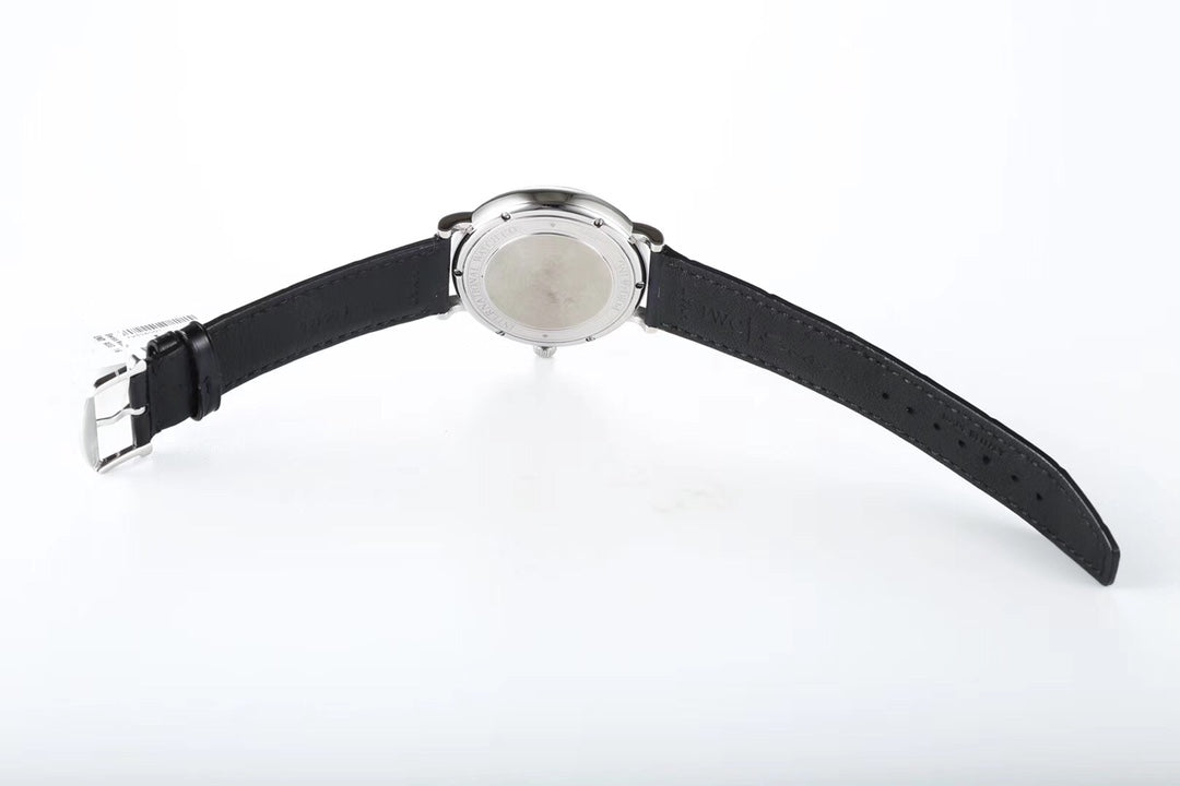 IWC Portofino 40mm Cream Dial Steel Case Black Crocodile Leather Strap
