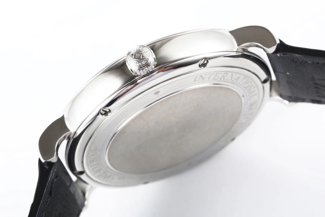 IWC Portofino 40mm Cream Dial Steel Case Black Crocodile Leather Strap