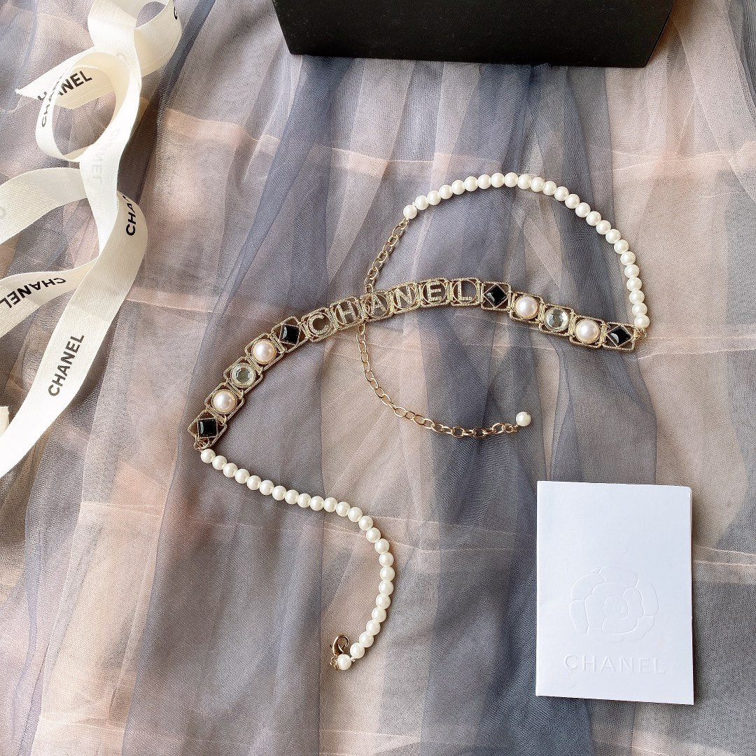 Chanel 2026 Pearl Chain Logo Charm Belt
