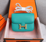 HM CONSTANCE BAG 19 TURQUOISE EPSOM GOLD HARDWARE