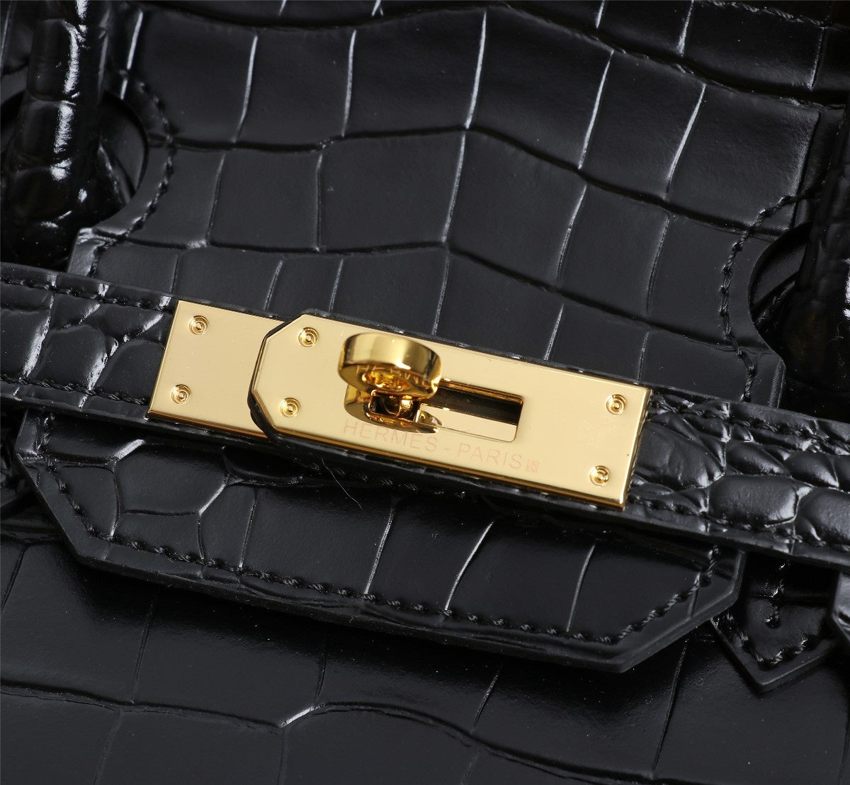 HM BIRKIN BAG 25 BLACK CROCODILE EMBOSSED CALFSKIN