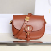 MEDIUM CD BOBBY 22CM DARK TAN CALFSKIN GOLD HARDWARE