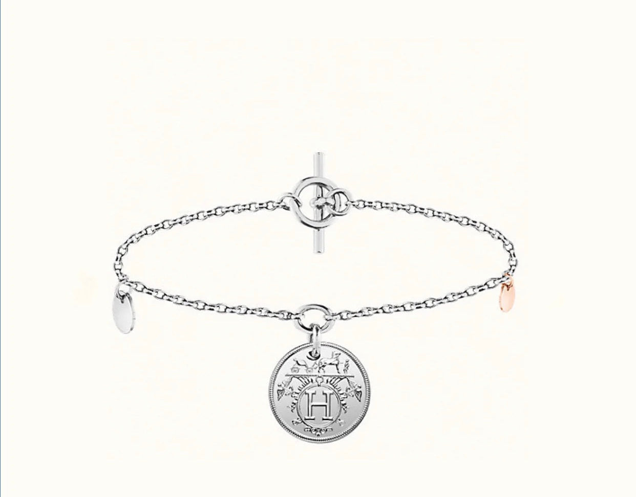 H Classic Sliver Coin Bracelet