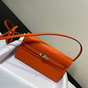 kelly to go wallet 20.5 orange epsom gold hardware