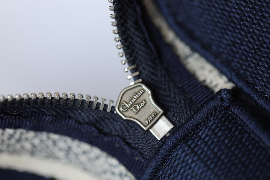 Dior 2025 Diortravel Vanity Bag 24cm Blue mix White Canvas