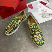 CL Loafers Monogram Yellow Green Leather and Spikes 242380