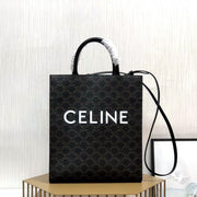 small vertical cabas 28cm all black triomphe canvas
